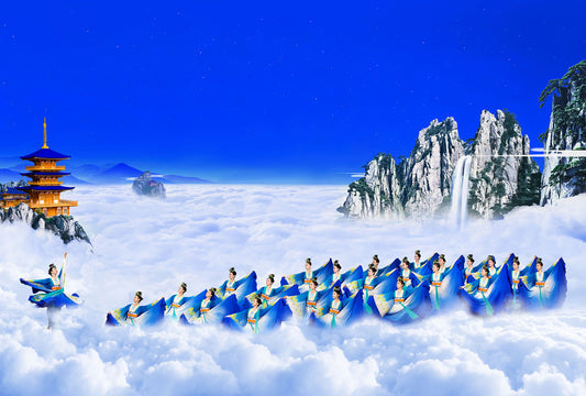 Phoenixes of the Sapphire Paradise Giclée Print
