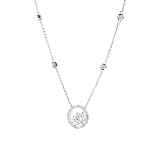 Lotus Fairies Necklace 17 Silver