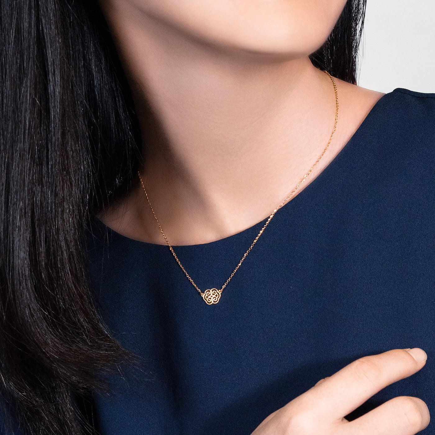 Ruyi Wondrous Blessings Necklace 14kt Yellow Gold