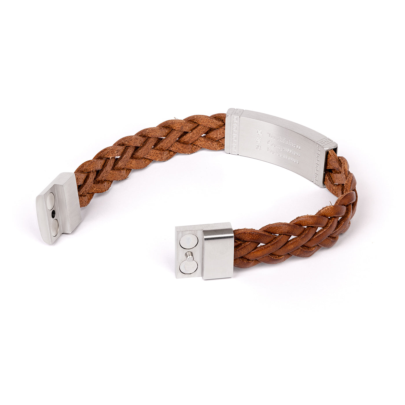 Zhen Shan Ren Wondrous Words Leather Bracelet Brown 8.5