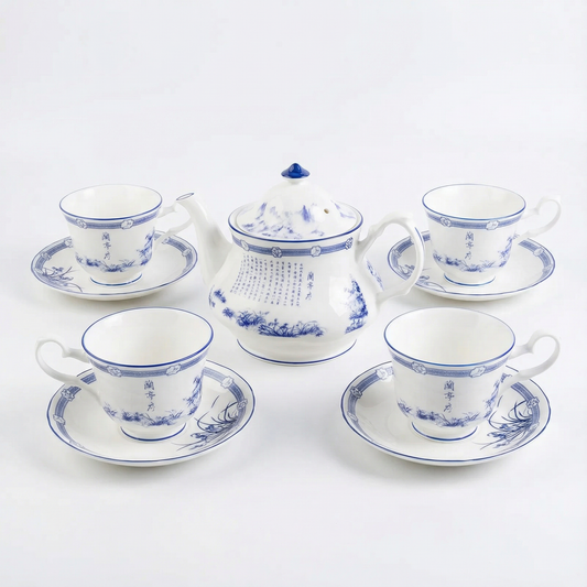 Poets of the Orchid Pavilion 4-Cup Tea Set (1000ml)