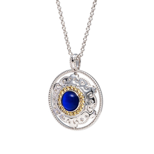 Mongolian Celebration Necklace Blue