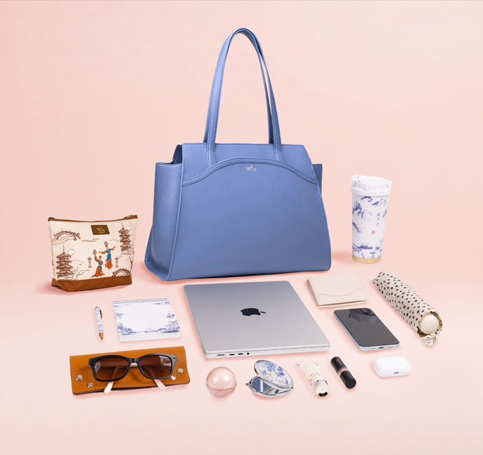 Tang Dynasty Grace Tote - Cornflower Blue