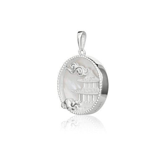 Mystical Moon Palace Charm Silver 18mm Side - Shen Yun Collections