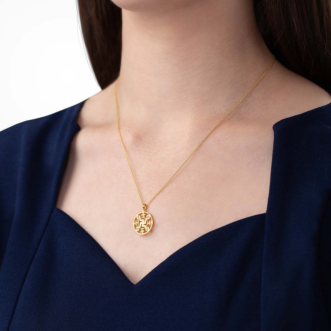 Falun Pendant 24kt Yellow Gold 17mm