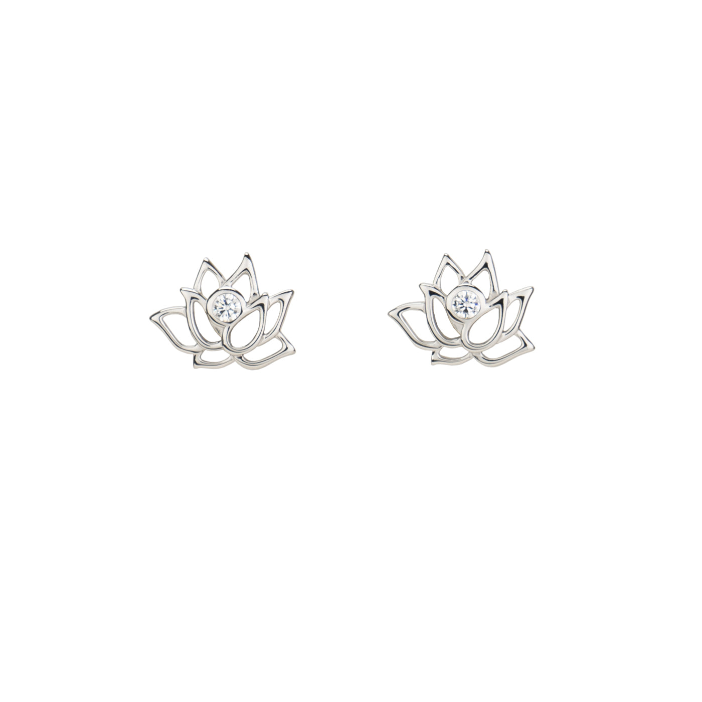 Lotus Fairies Earrings Silver with Stone | Shen Yun Collections