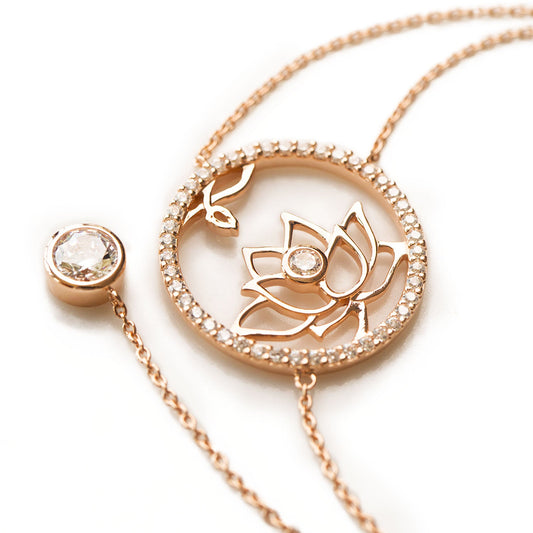 Lotus Fairies Necklace Rose Gold