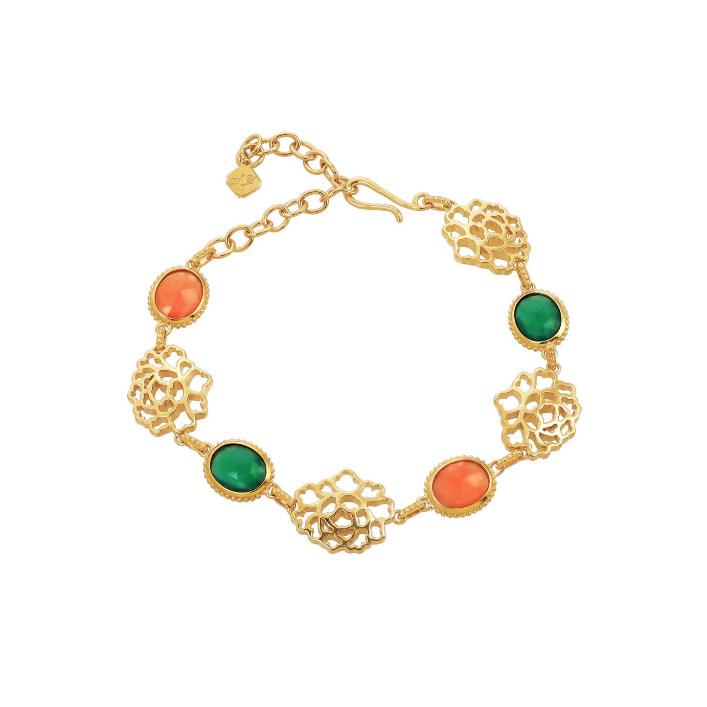 Majestic Tang Peony Classic Bracelet Gold Vermeil
