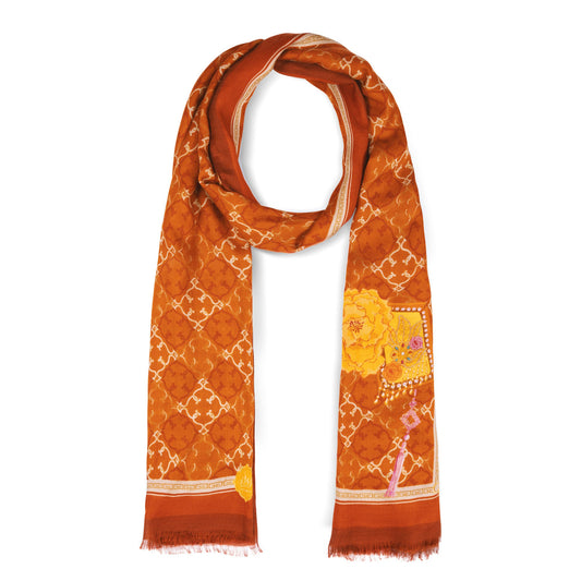 Manchurian Elegance Long Scarf - Bronze