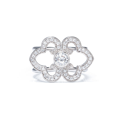 Elegant Bliss Scarf Ring Silver