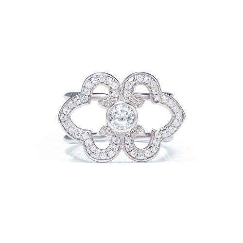 Elegant Bliss Scarf Ring Silver