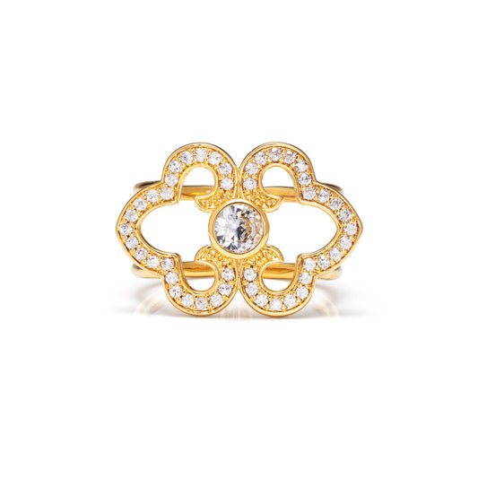 Elegant Bliss Scarf Ring Gold