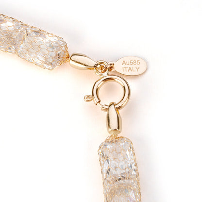 14K Gold Crochet Sparkle Bracelet