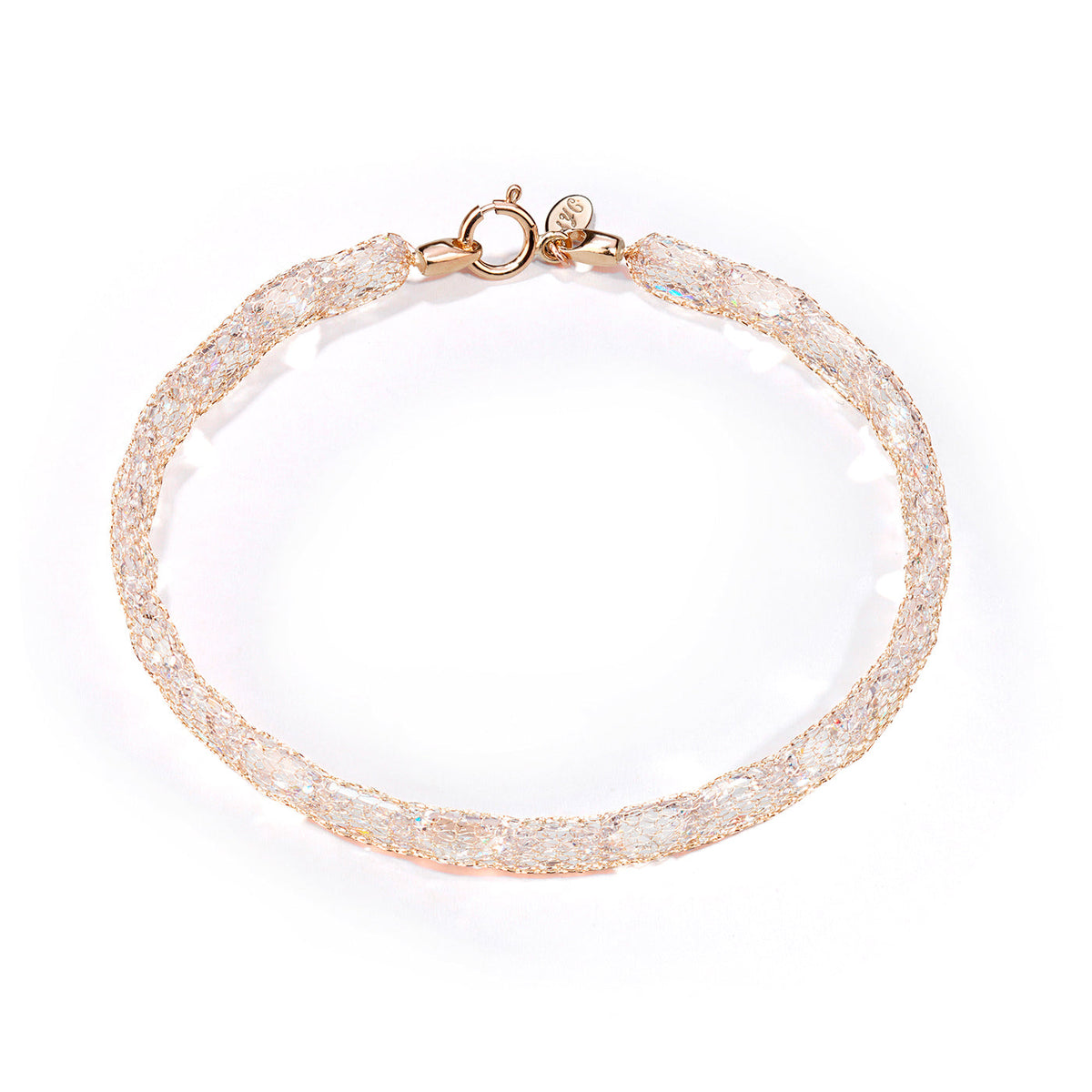 14K Gold Crochet Sparkle Bracelet