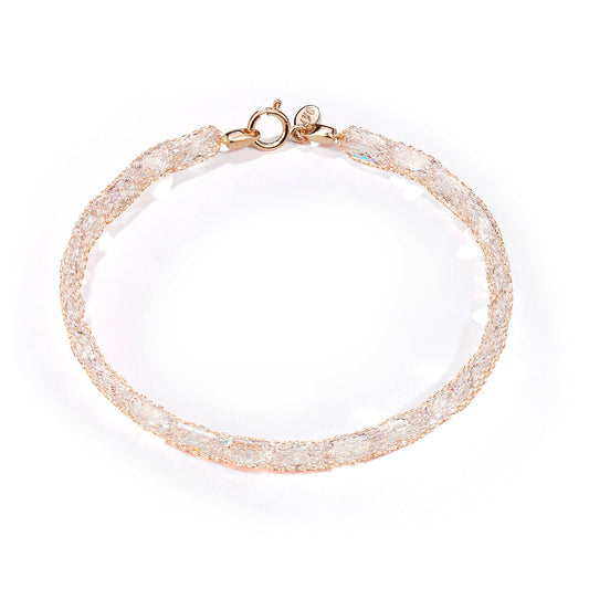 14K Gold Crochet Sparkle Bracelet