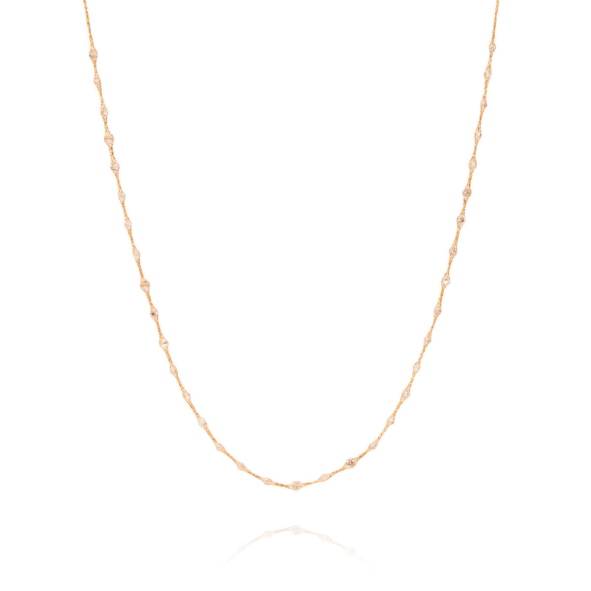 14K Gold Crochet Sparkle Necklace
