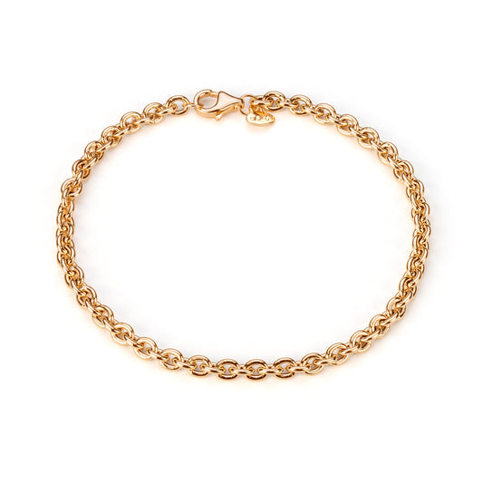 14K Gold Oval Rolo Bracelet
