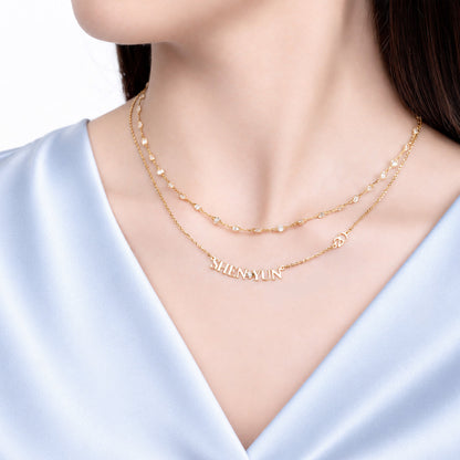 14K Gold Crochet Sparkle Necklace