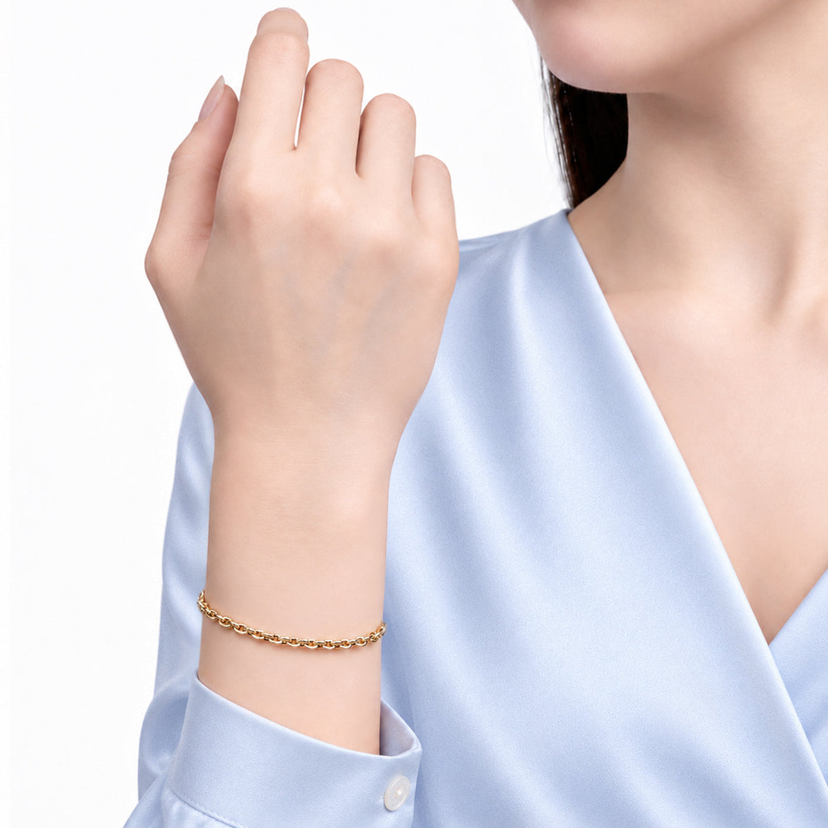 14K Gold Oval Rolo Bracelet