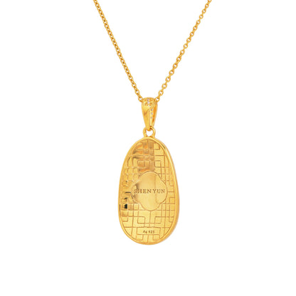Plum Blossom Mosaic Mother of Pearl Necklace Gold