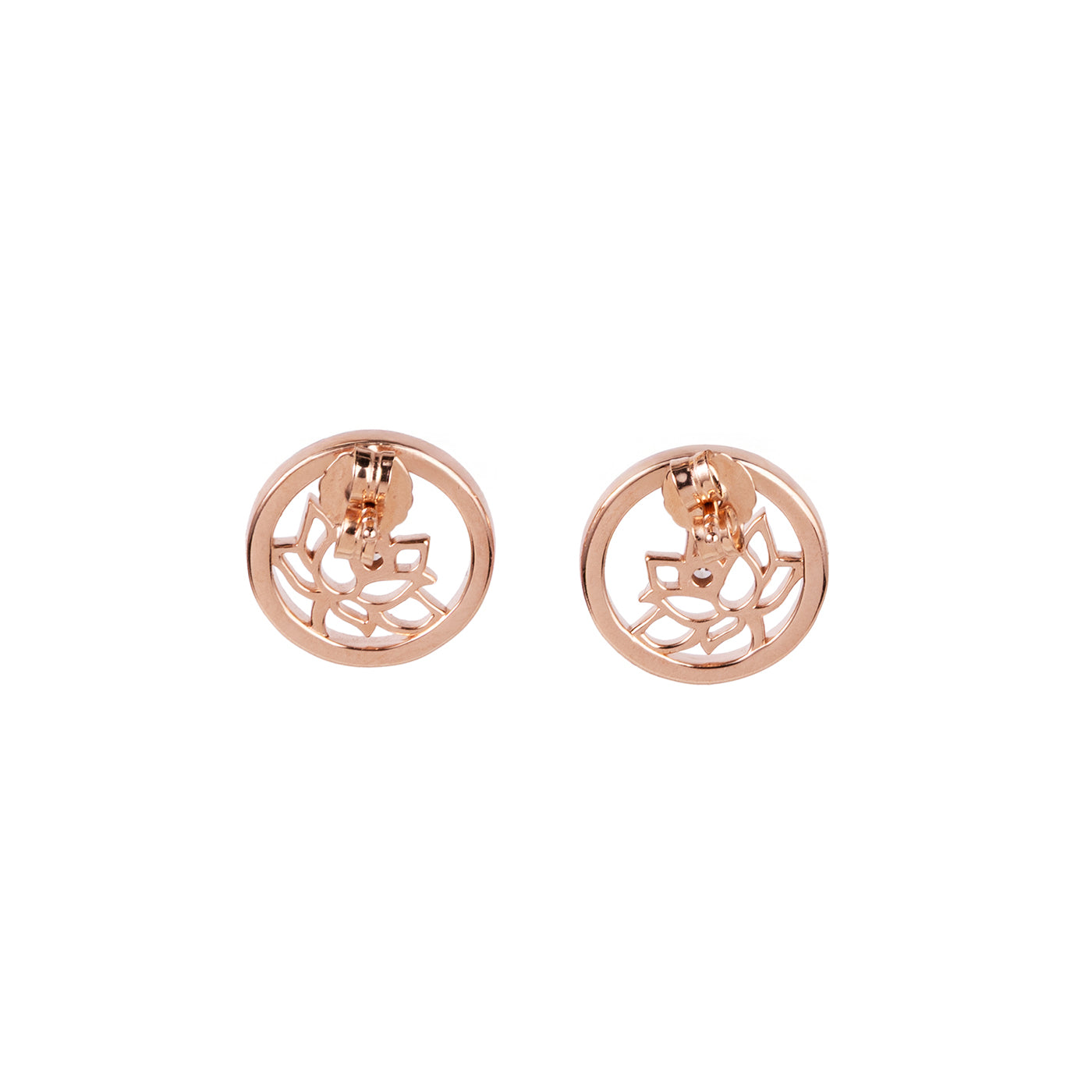 Lotus Fairies Stud Earrings Rose Gold