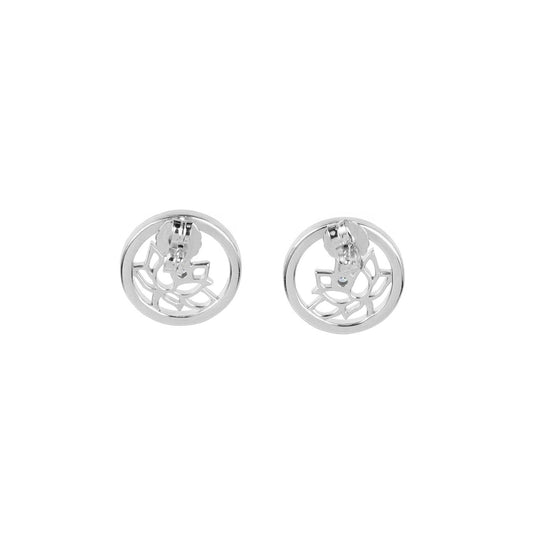 Lotus Fairies Stud Earrings Silver