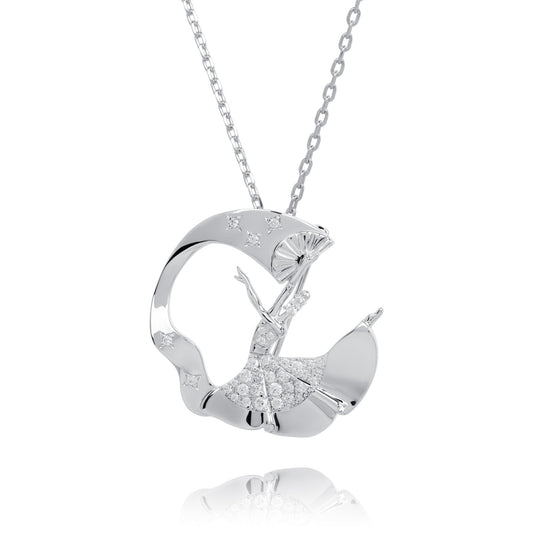 Diamond Cut Chain Rhodium Plated for Brooch