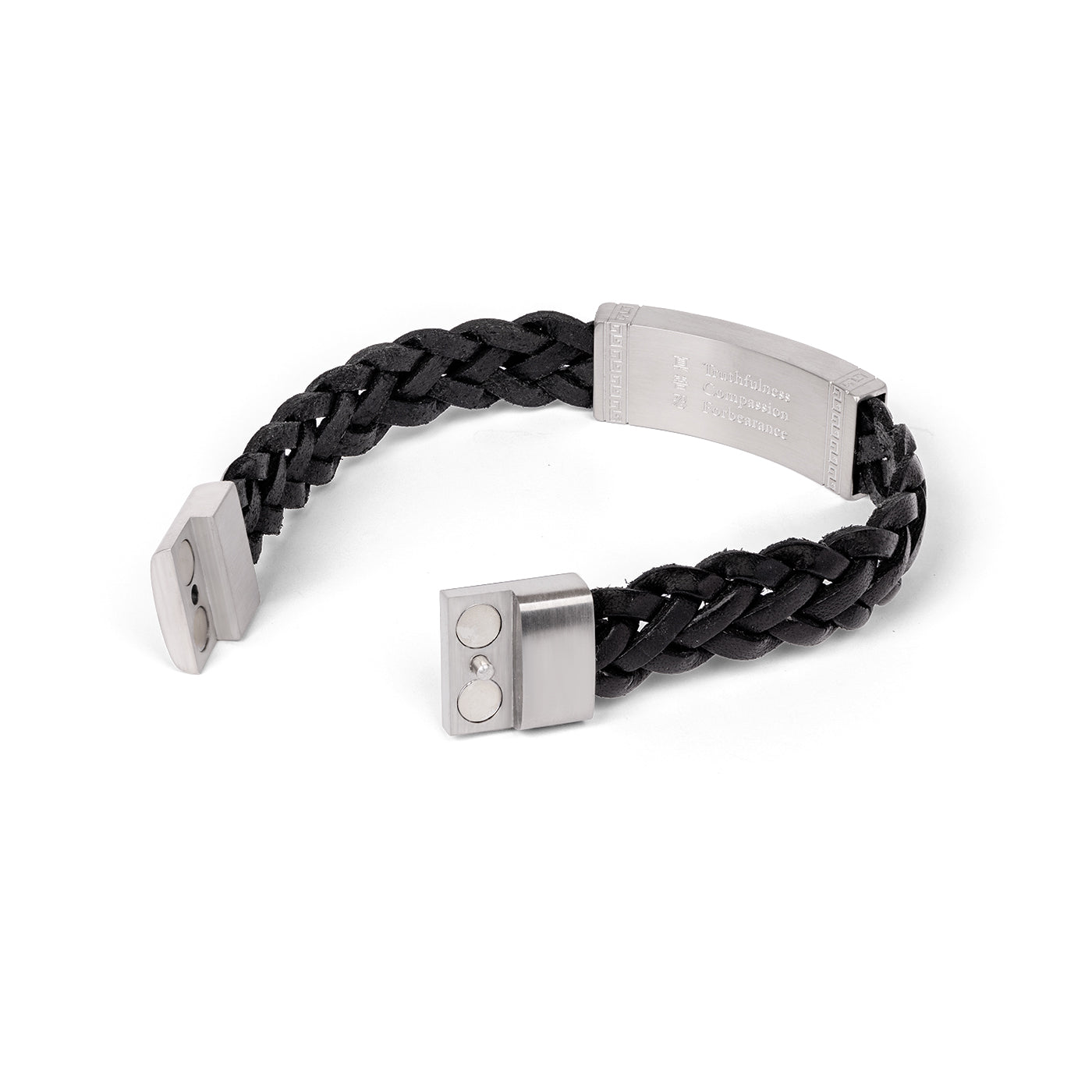 Zhen Shan Ren Wondrous Words Leather Bracelet Black 9