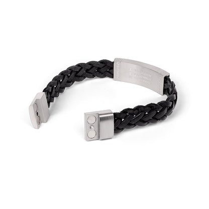 Zhen Shan Ren Wondrous Words Leather Bracelet Black 8.5