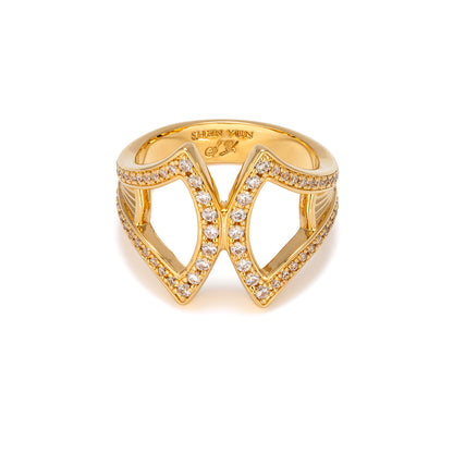 Marvelous Fan Scarf Ring Gold