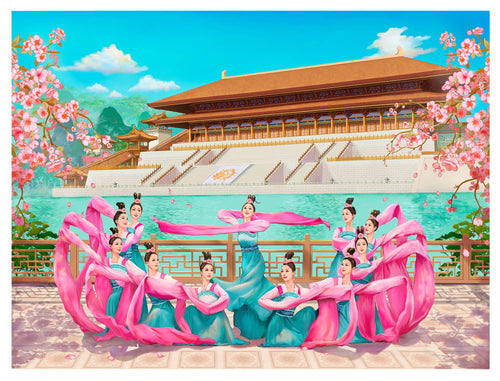 Sleeves of the Tang Palace Giclée Print - Hand-Painted Original