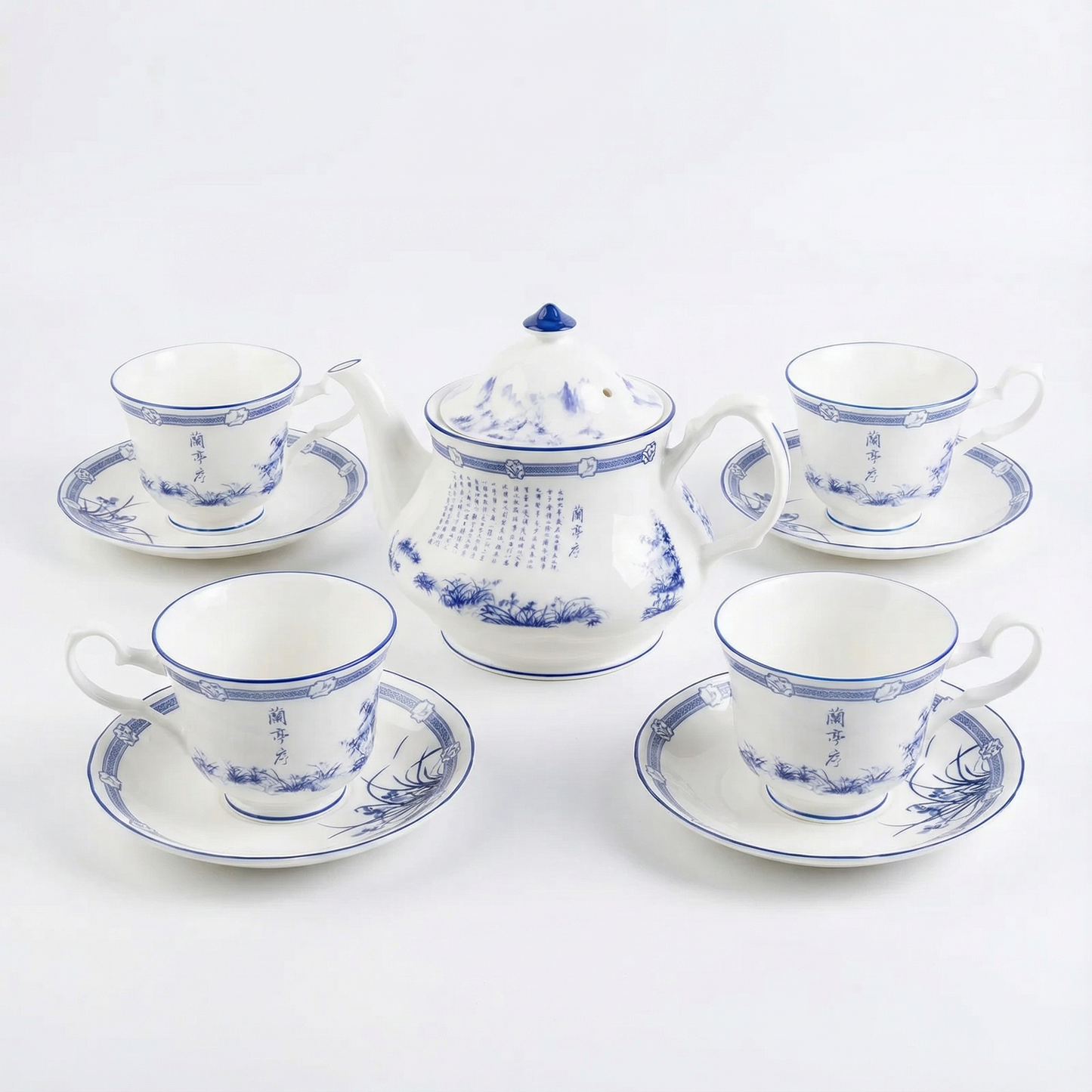 Poets of the Orchid Pavilion 4-Cup Tea Set (1000ml)