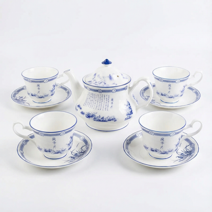 Poets of the Orchid Pavilion 4-Cup Tea Set (1000ml)