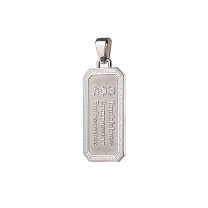 Zhen Shan Ren Wondrous Words Pendant Silver
