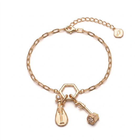 Paperclip bracelet and charm set 2