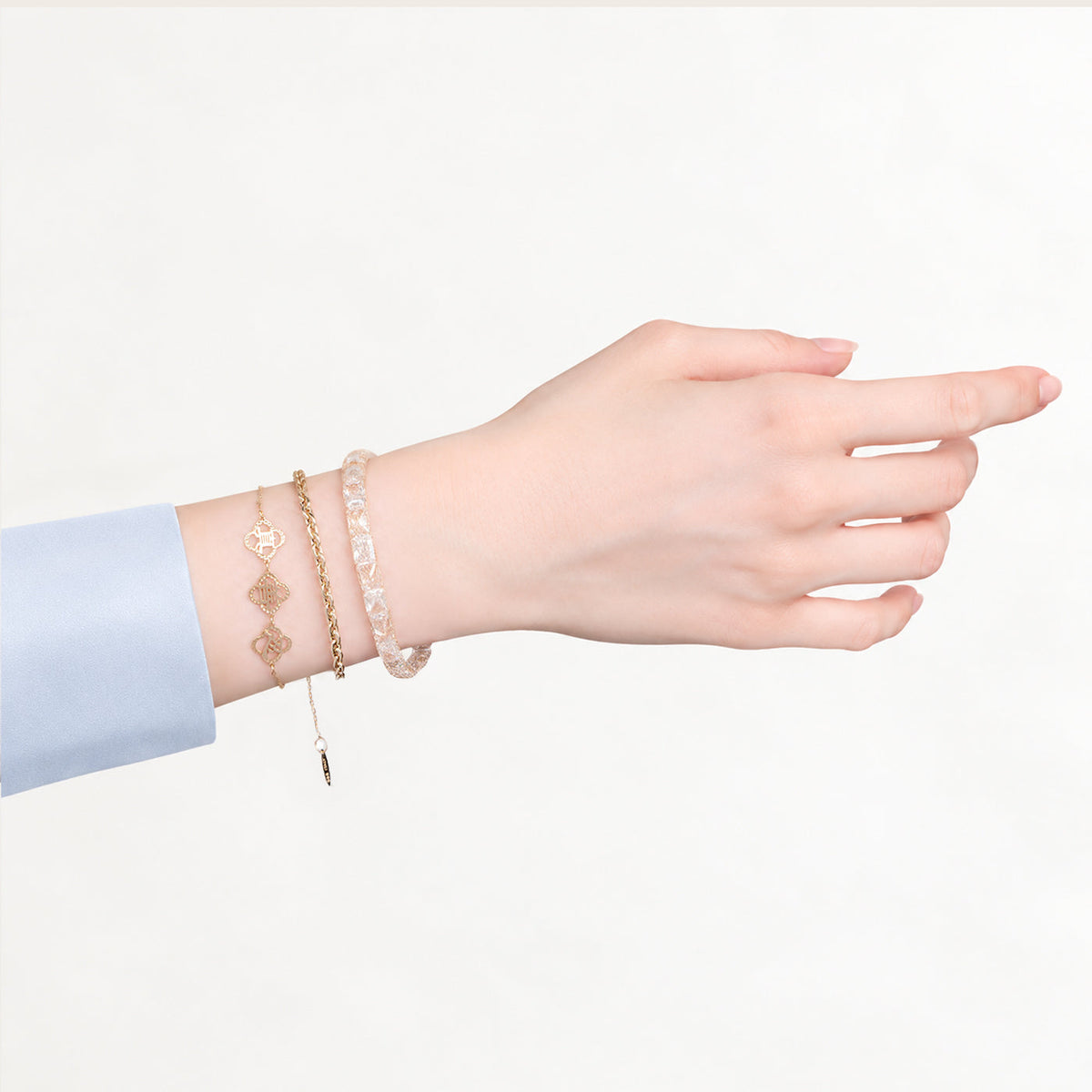 14K Gold Crochet Sparkle Bracelet