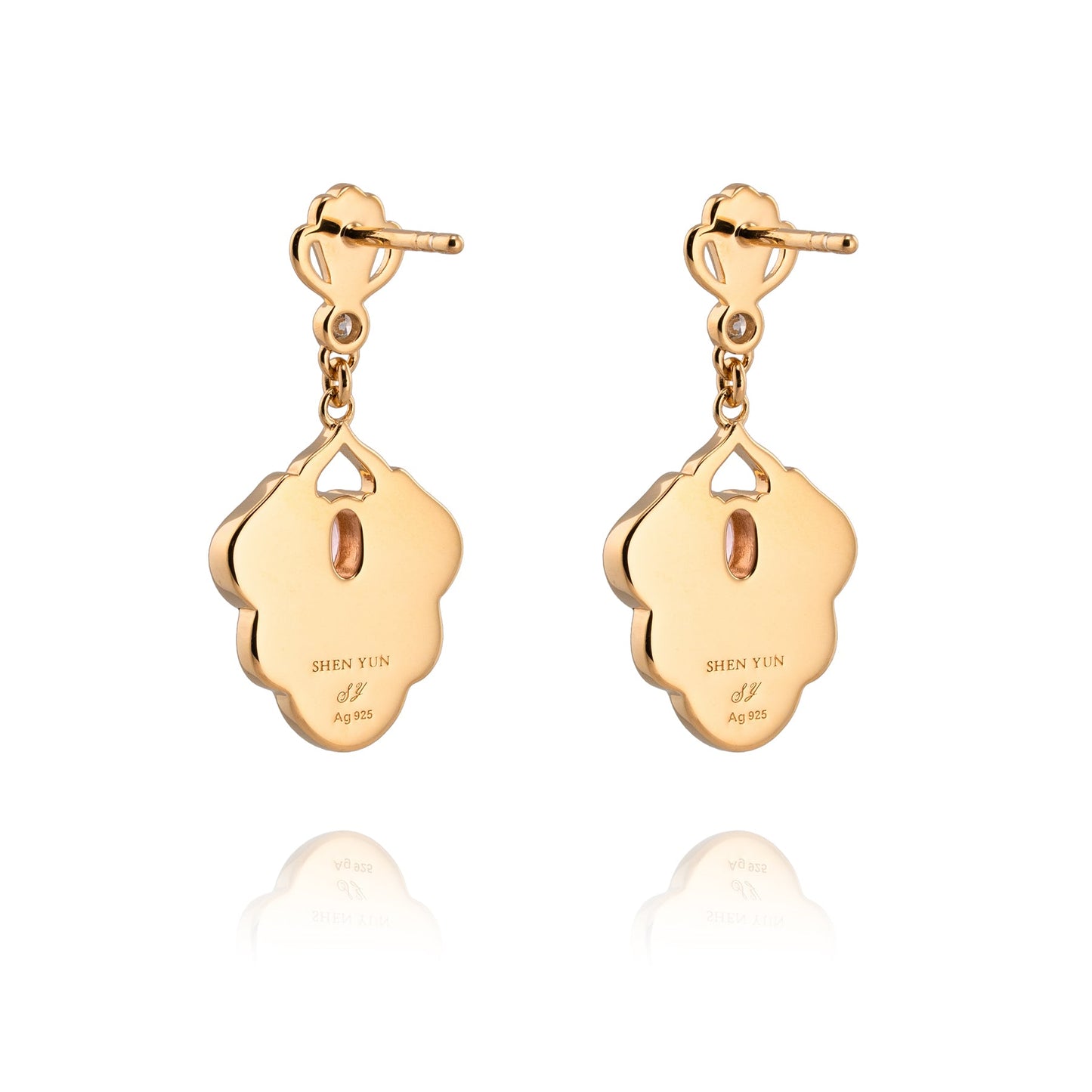 Tang Flowing Gowns Drop Earrings Purple