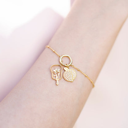 Peach of Immortality Charm - Gold