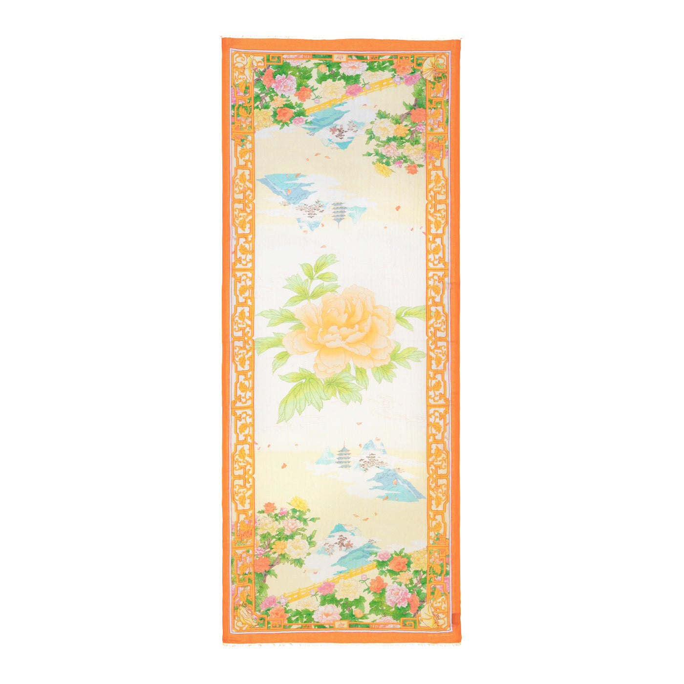 Peony Elegance Long Scarf