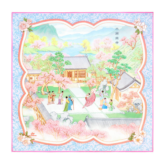 The Mulan Scarf Pink and Sky Blue