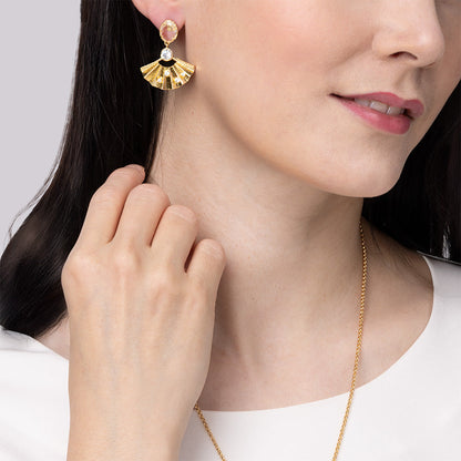Radiant Fan Earrings Crystal