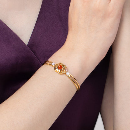 Blissful Ruyi Bangle with Carnelian