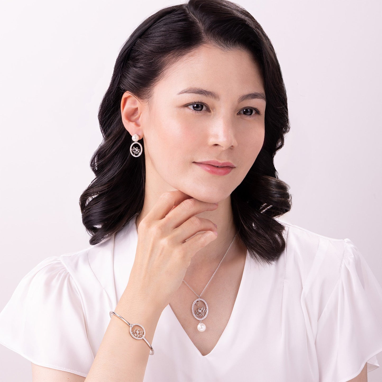 Lotus Fairies Drop Earrings Silver