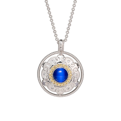 Mongolian Celebration Necklace Blue