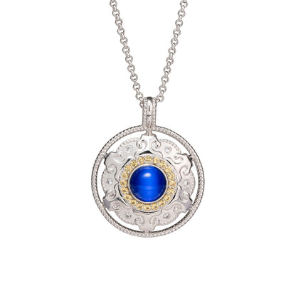 Mongolian Celebration Necklace Blue