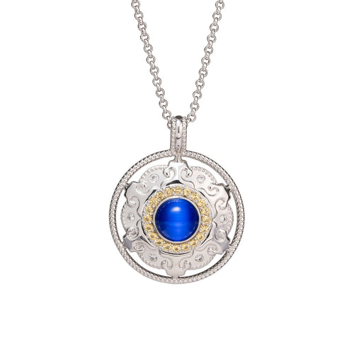 Mongolian Celebration Necklace Blue
