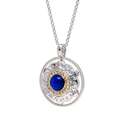 Mongolian Celebration Necklace Blue