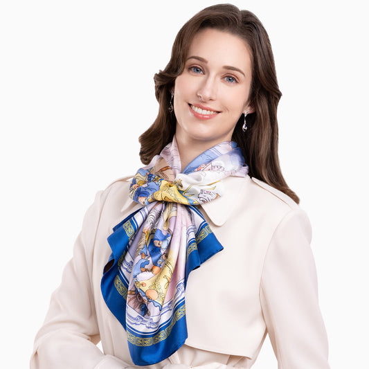 The Mulan Scarf Royal Blue and Bronze