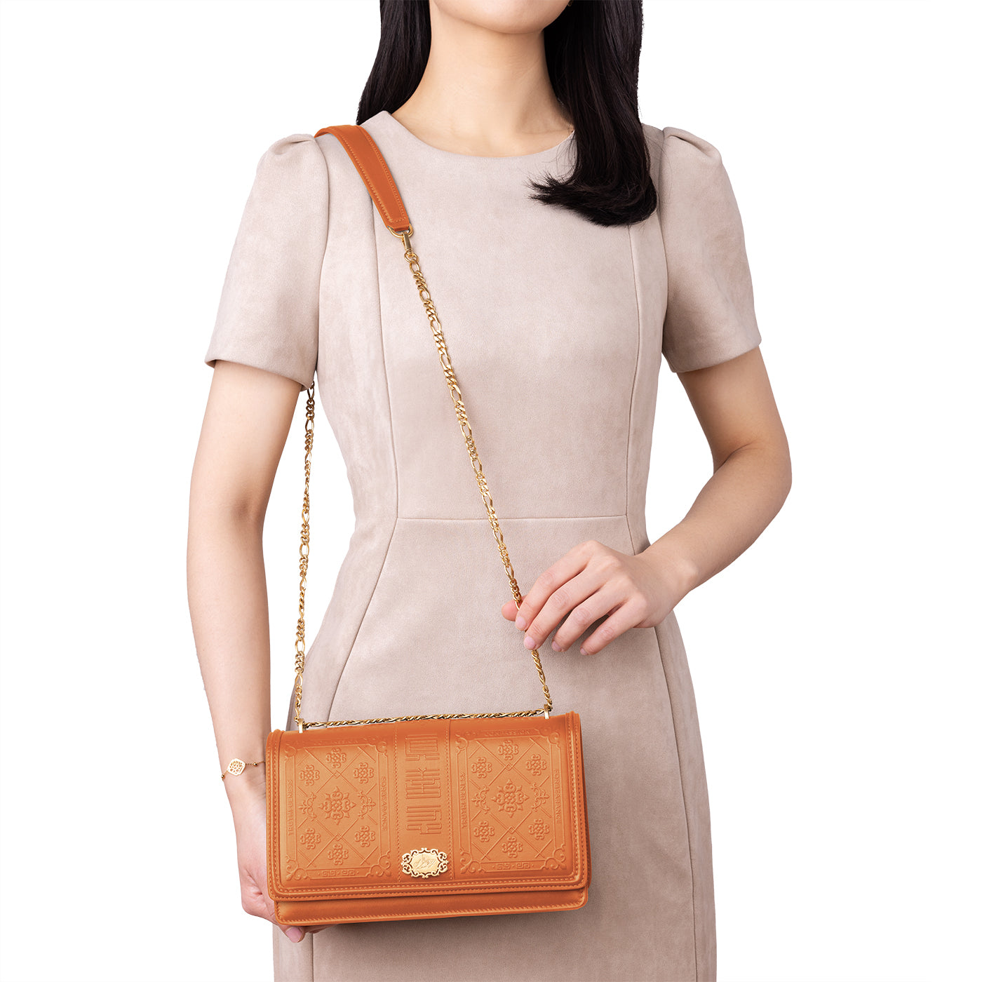 Zhen Shan Ren Shoulder Bag Orange Ochre