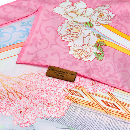 The Mulan Scarf Pink and Sky Blue